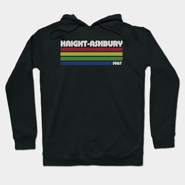 Haight-Ashbury 1969 - Retro Distressed Hoodie by Brad T